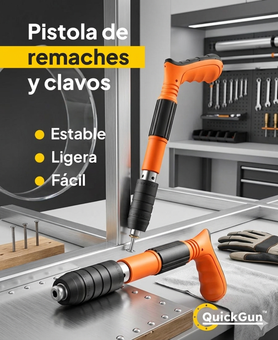 PISTOLA REMACHADORA CON 50 CLAVOS